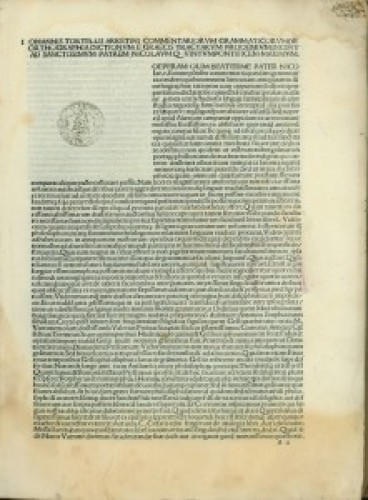 De orthographia dictionum e Graecis tractarum (ed. Hieronymus Bononius). 
