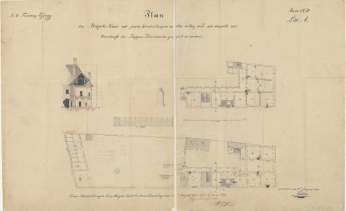 K. K. Festung Essegg. Plan des Brigade Haus...   / gezeichnet Gigllieut.