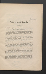 Vodovod grada Zagreba : Izvadak iz Izvješća o djelovanju Kluba inžinirah i arhitektah u Zagrebu tečajem godine 1878. / [Milan Lenuci].