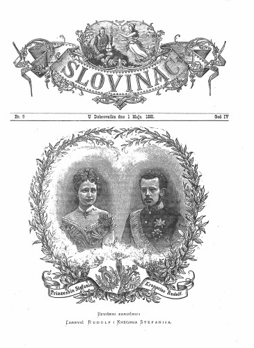 Slovinac : list za knjigu, umjetnost i obrtnost : 4,9(1881) / odgovorni urednik Niko Skorsur.