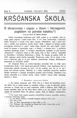 Kršćanska škola : pedagogijsko-naučni list : 18,2(1914) / urednik D. Gudek.