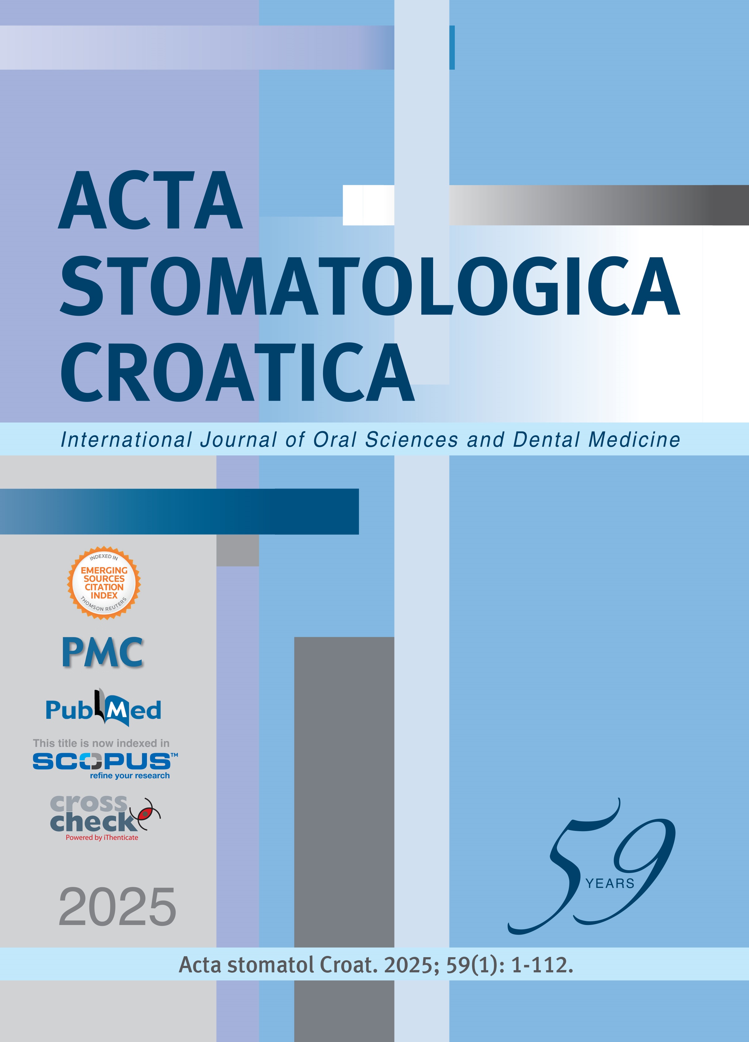 Acta Stomatologica Croatica : 59,1(2025) / editor-in-chief Hrvoje Brkić.