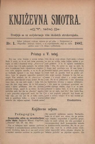 Književna smotra : mjesečna priloga k 
