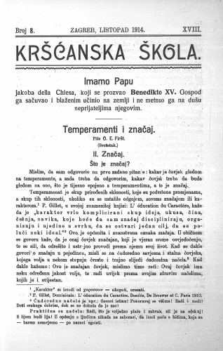 Kršćanska škola : pedagogijsko-naučni list : 18,8(1914) / urednik D. Gudek.