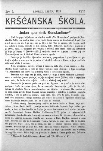Kršćanska škola : pedagogijsko-naučni list : 17,6(1913) / urednik D. Gudek.