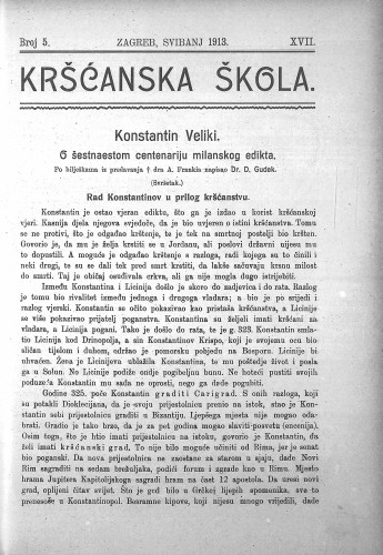 Kršćanska škola : pedagogijsko-naučni list : 17,5(1913) / urednik D. Gudek.
