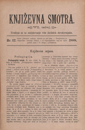 Književna smotra : mjesečna priloga k 