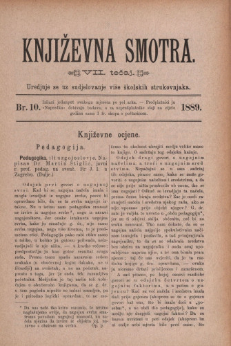 Književna smotra : mjesečna priloga k 