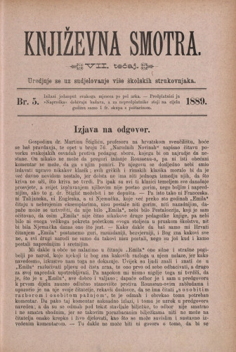 Književna smotra : mjesečna priloga k 