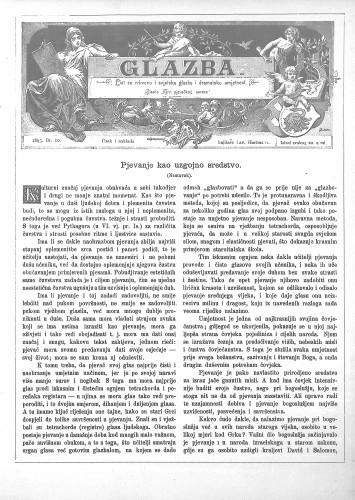 Glazba : list za crkvenu i svjetovnu glazbu te dramatsku umjetnost : glasilo Hrvatskog pjevačkog saveza : 10(1893) / uredio Vjenceslav Novak.