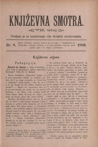 Književna smotra : mjesečna priloga k 