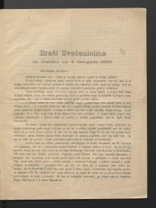 Braći svećenicima na čestitku od 4. listopada 1896. / [Frane Bulić].