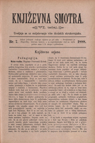 Književna smotra : mjesečna priloga k 