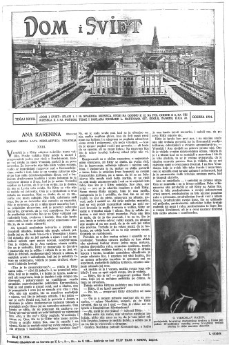Dom i sviet   : ilustrovani list za zabavu, pouku i viesti dnevnih dogadjaja, javnom i društvenom životu, umjetnosti i znanosti, trgovini, obrtu, glazbi i kazalištu : 27,5(1914)  / urednik Stjepan Kugli.