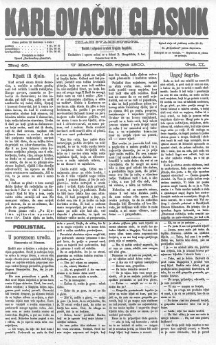 Karlovački glasnik : 2,40(1900) / odgovorni urednik Dragutin Hauptfeld.