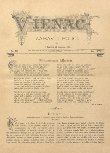 Vienac : zabavi i pouci. : 18,50(1886) / uredjuju V. Klaić i M. Maravić.