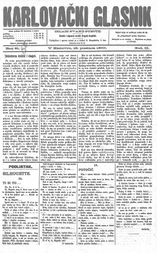 Karlovački glasnik : 2,51(1900) / odgovorni urednik Dragutin Hauptfeld.