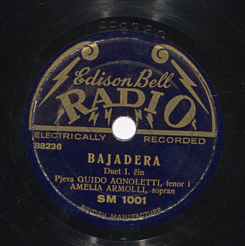 Bajadera : duet 1. čin / pjeva Guido Agnoletti, tenor i Amelia Armolli, sopran 