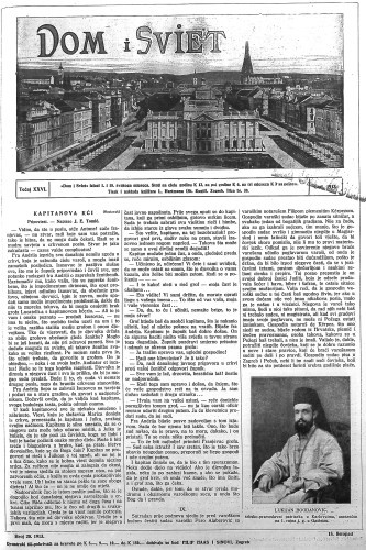Dom i sviet   : ilustrovani list za zabavu, pouku i viesti dnevnih dogadjaja, javnom i društvenom životu, umjetnosti i znanosti, trgovini, obrtu, glazbi i kazalištu : 26,20(1913)  / urednik Stjepan Kugli.