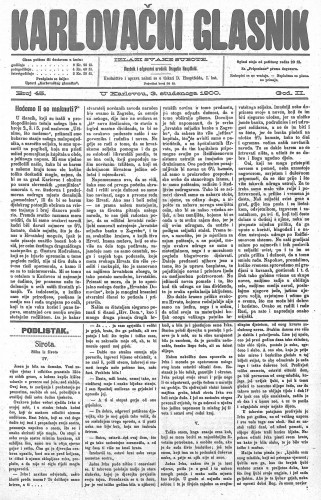 Karlovački glasnik : 2,45(1900) / odgovorni urednik Dragutin Hauptfeld.