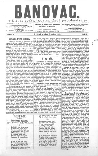 Banovac  : list za pouku, trgovinu, obrtnost i gospodarstvo : 18,19(1905) / odgovorni urednik Dragutin Benko.