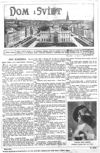Dom i sviet   : ilustrovani list za zabavu, pouku i viesti dnevnih dogadjaja, javnom i društvenom životu, umjetnosti i znanosti, trgovini, obrtu, glazbi i kazalištu : 27,4(1914)  / urednik Stjepan Kugli.