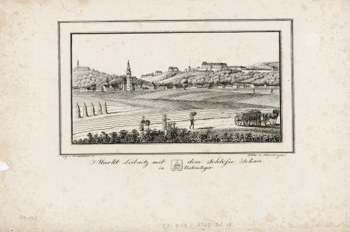 Markt Leibnitz mit dem Schlosse Sekau / Folwarczni ; [prema crtežu Alexandera Josefa Wonsidlera].