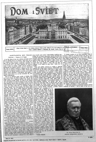 Dom i sviet   : ilustrovani list za zabavu, pouku i viesti dnevnih dogadjaja, javnom i društvenom životu, umjetnosti i znanosti, trgovini, obrtu, glazbi i kazalištu : 26,17(1913)  / urednik Stjepan Kugli.