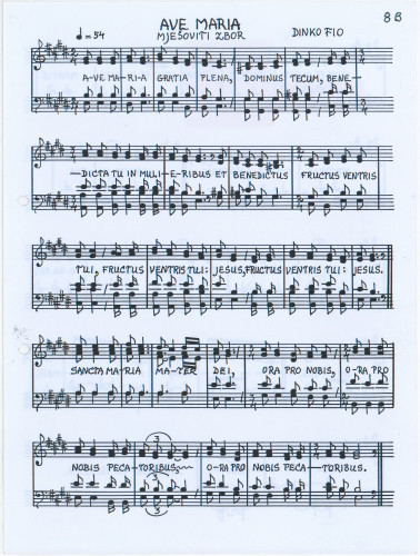 Ave Maria : mješoviti zbor / Dinko Fio.