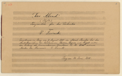 Der Abend : Idylle / Tongemälde für das Orchester von V. Lisinski.