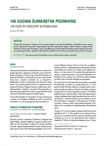 145 godina šumarstva Podravine = 145 year of forestry in Podravina / Zvonimir Ištvan.