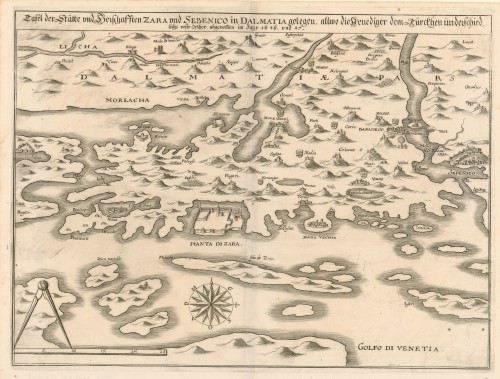 Tafel der Stätte und Herschafften Zara und Sebenico in Dalmatia gelegen... / [Matthaeus Merian].