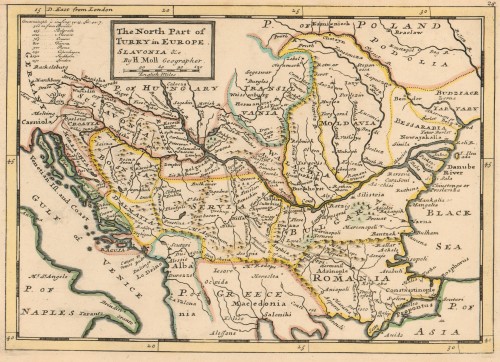 The north part of Turky in Europe. Slavonia etc. / by H. [Herman] Moll.