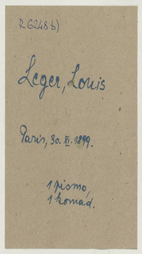 Pismo Louisa Legera Ivanu Kostrenčiću : Pariz, 30. IX. 1899. 