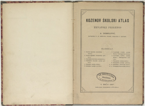 Kozenov školski atlas / hrvatski priredio A. Dobrilović