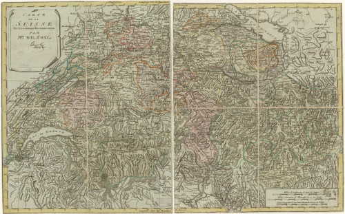 Carte de la Suisse  / où l'on a marqué les routes suivies par Mr. Wil. Coxe