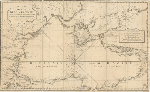 Carte réduite de la Mer Noire  : dressée pour le service des vaisseaux du Roy : par ordre de M. de Boynes secr d'Etat / par S. Bellin